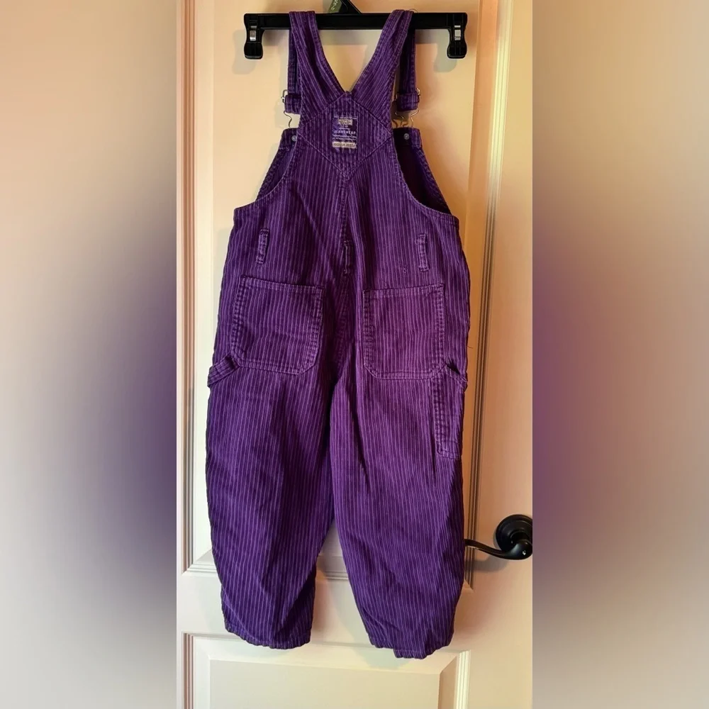 Vintage 1990s Squeeze Jeans Purple Kids One Piece Overalls Size 5